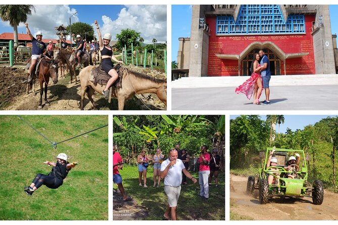 5 activities in 1 Day, Buggies,Horseback Riding,Zipline.City Tour - Stop 1: Nuestra Señora de La Altagracia Basilica in Higuey