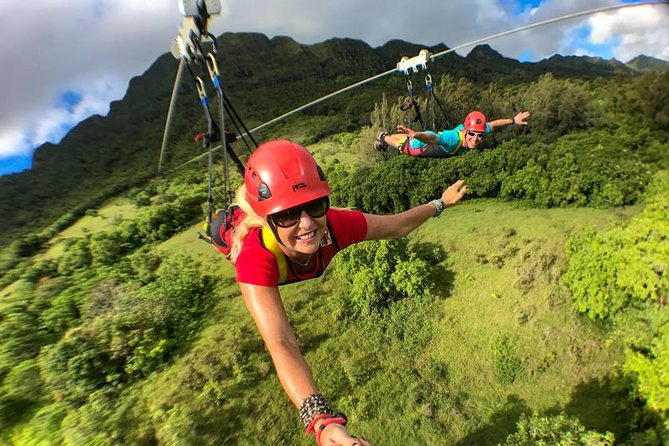 AdrenaLine Zipline Tour with WaterZip by Outfitters Kauai - Kipu Ranch start: stairs, straps, and getting your bearings