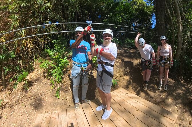 ATV Jungle Ride, Zipline and Ricks Cafe from Montego Bay - Zipline in the jungle: stairs, shoes, and instructors who keep it fun