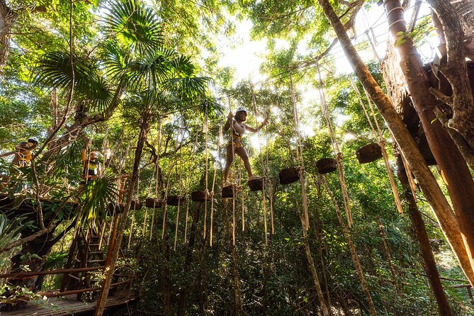 ATV, Zipline and Cenote at Extreme Adventuring with Tulum Pickup - Zipline over the trees: the 5-stage circuit and interactive bridges