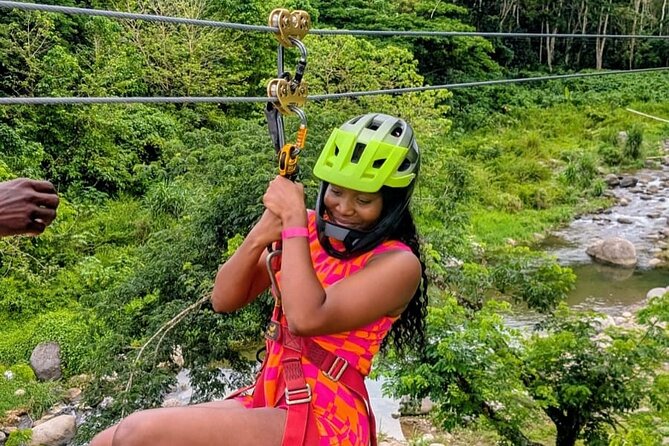 ATV Zipline Nature Walk Swing over Wishing River Kingston Jamaica - Zipline over the river and trees: the moment that makes the whole tour click