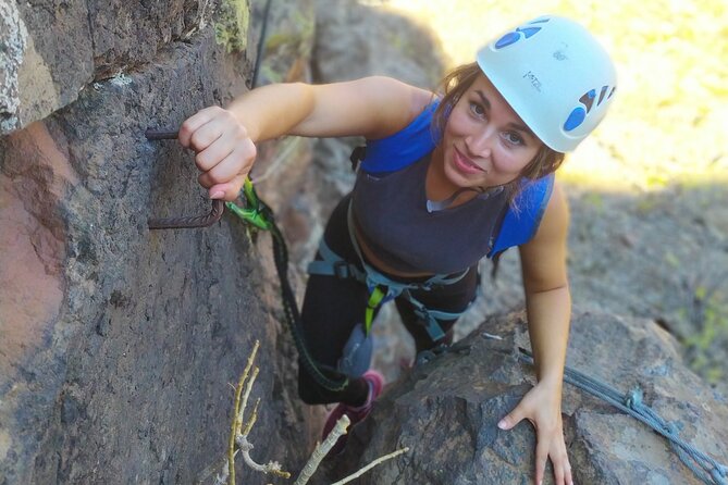 Climbing + Zipline + Via Ferrata + Cave. Adventure route in Gran Canaria - A Volcanic Tube Cave and a Speleology Initiation