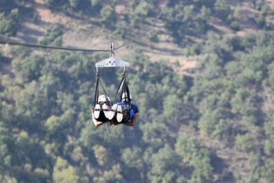 Flight with the Zipline Sicily in San Mauro Castelverde - Safety System: Helmet, Harness, and Calm Staff Support