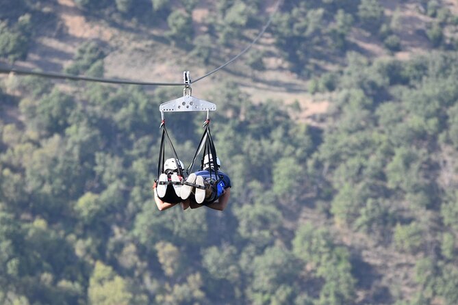 Flight with the Zipline Sicily in San Mauro Castelverde - Safety System: Helmet, Harness, and Calm Staff Support