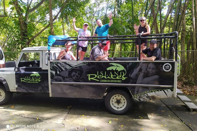 Jeep & Zipline Adventure in St. Lucia - The waterfall stop and the natural pool swim choice