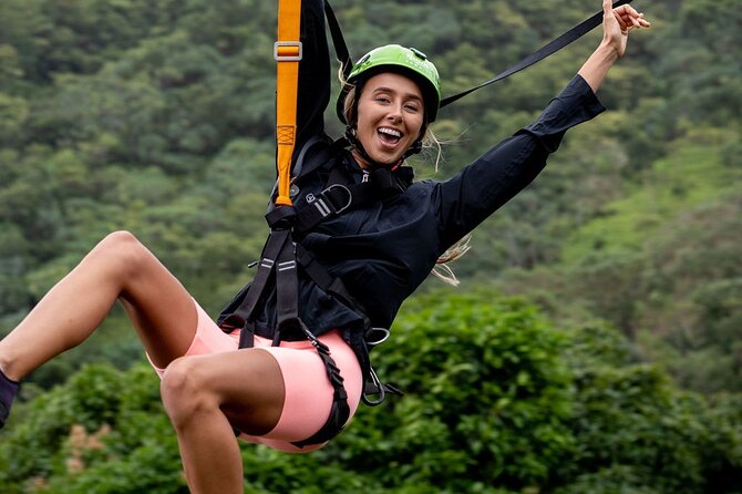 Kualoa Ranch - Zipline Tour - The Ka’a’awa Valley course: 14 tandem cables and 2 suspension bridges