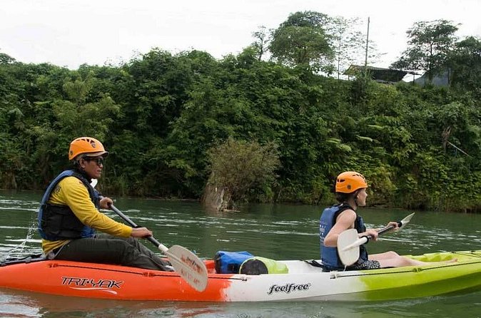 One Day Kayaking, Zipline and Tubing In Cave from Vang Vieng - Zipline through the forest: quick adrenaline, controlled pace