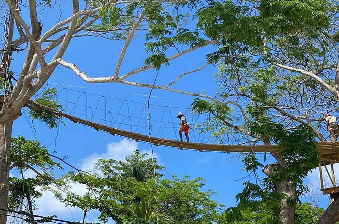 Rio Nuevo Village Ziplining - The course: three lines, a bridge, and the 1000 ft stretch