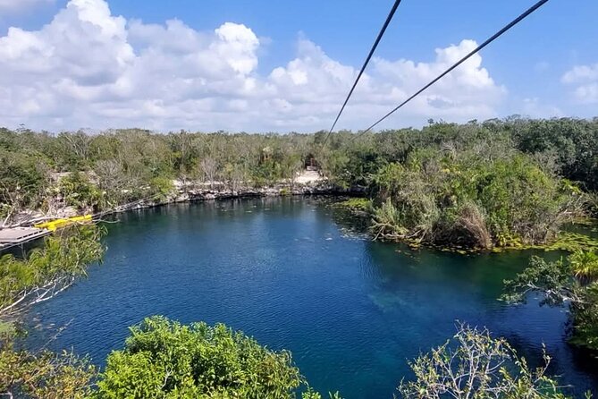 Tankah Mayan Village Zipline Nature Park - The lagoon: 3 ziplines plus 1 water zipline