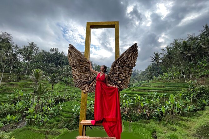 Ubud: Zipline, Bali Swing, and Sky Bike in a Private Rice Terrace - Entering U Fun Field: Wings of Bali, dream-catcher swing, and photo spots