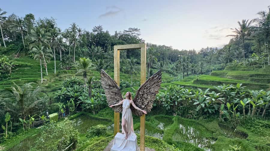 Ubud Zipline & Watersport (Jetski, Parasailing, BananaBoat) - Private rice terrace access at U Fun Field: the calm reset after water noise