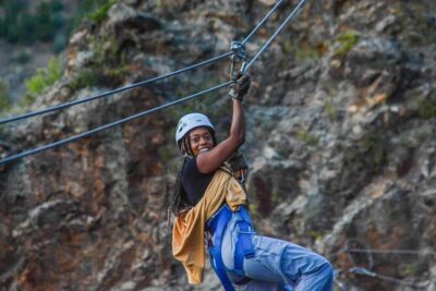 Upper Clear Creek Whitewater Rafting plus Cliffside Zipline from Idaho Springs - The Course Extras: Free Fall, Race Line, and Bridge Challenges
