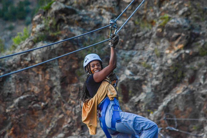 Upper Clear Creek Whitewater Rafting plus Cliffside Zipline from Idaho Springs - The Course Extras: Free Fall, Race Line, and Bridge Challenges