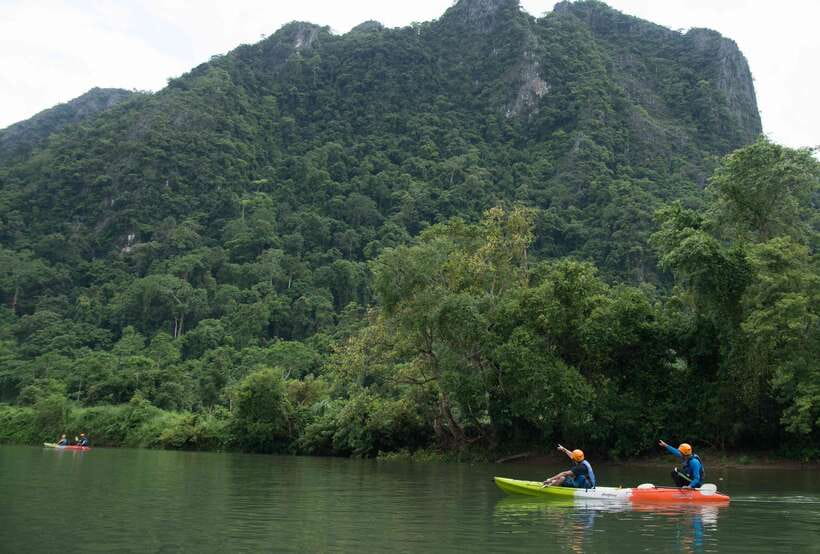 Vang Vieng: Kayaking & Cave Tubing with Zip Line/Blue Lagoon - Tham Nang Far (Angel Cave) gives you the wow-factor after lunch