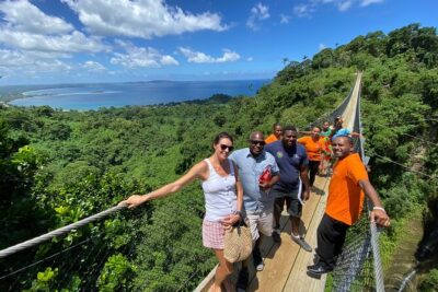 Vanuatu Jungle Zipline, Swing and Skybridge Combo with Transfer - Stop 1: Flying the Canopy on Long Jungle Ziplines