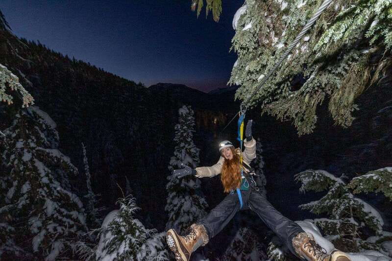 Whistler: 2-Hour Evening Zip Line Adventure - Views from midair and those lights on Whistler’s bridges