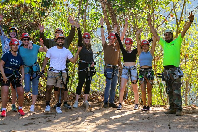 Zip Line Adventure in the heights in Puerto Vallarta 11 lines - Guides and safety gear that keep the fun from turning into stress