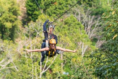 Zipline & ATV Adventure with Big Buddha Visit - Jungle zipline with ocean views: heights, nerves, and good guidance