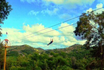 Zipline Canopy Tour with Transport from San Juan - At the Site: Gear Fitting, Training, and the Walk to the First Line